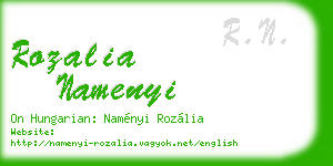 rozalia namenyi business card